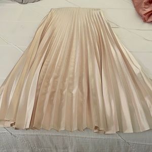 Zara pleated satin skirt